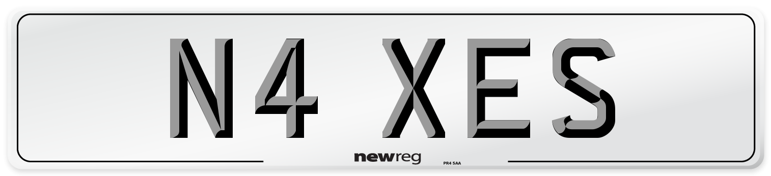 N4 XES Number Plate from New Reg